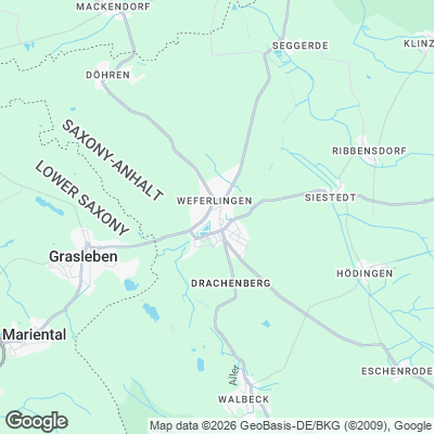 Karte von Oebisfelde-Weferlingen und Umgebung