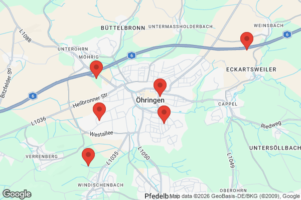 Karte mit Entrümpelungsaufträgen in Öhringen