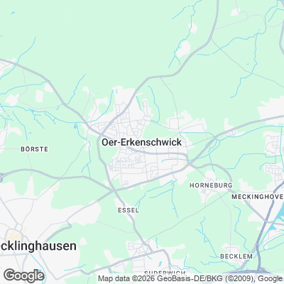 Karte von Oer-Erkenschwick und Umgebung