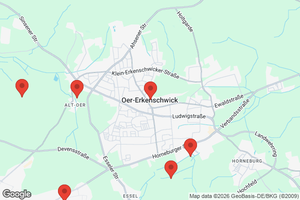 Karte mit Entrümpelungsaufträgen in Oer-Erkenschwick