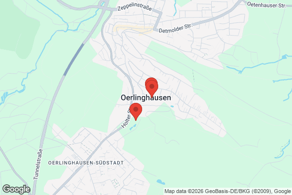 Karte mit Entrümpelungsaufträgen in Oerlinghausen