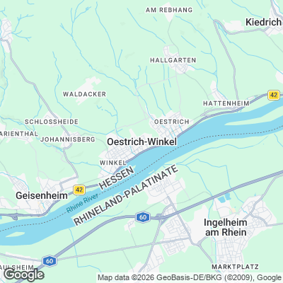 Karte von Oestrich-Winkel und Umgebung