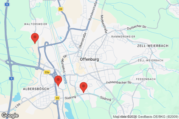Karte mit Entrümpelungsaufträgen in Offenburg
