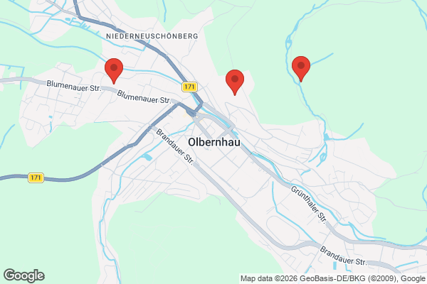 Karte mit Entrümpelungsaufträgen in Olbernhau