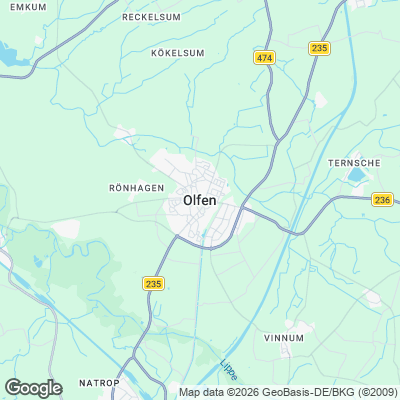 Karte von Olfen und Umgebung