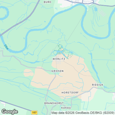 Karte von Oranienbaum-Wörlitz und Umgebung