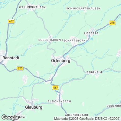 Karte von Ortenberg und Umgebung