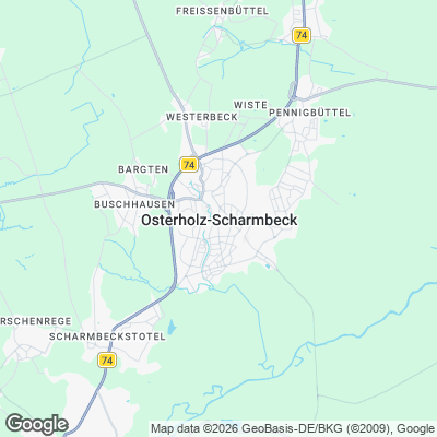 Karte von Osterholz-Scharmbeck und Umgebung
