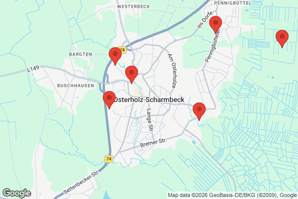 Karte mit Entrümpelungsaufträgen in Osterholz-Scharmbeck