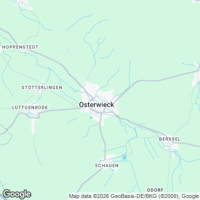 Karte von Osterwieck und Umgebung