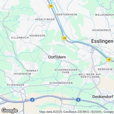 Karte von Ostfildern und Umgebung