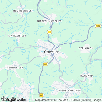 Karte von Ottweiler und Umgebung