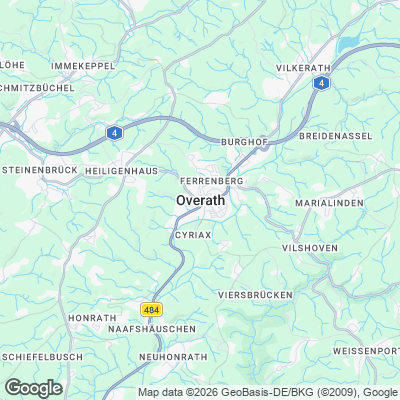 Karte von Overath und Umgebung