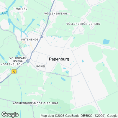 Karte von Papenburg und Umgebung