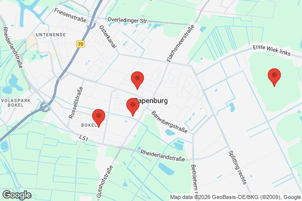 Karte mit Entrümpelungsaufträgen in Papenburg