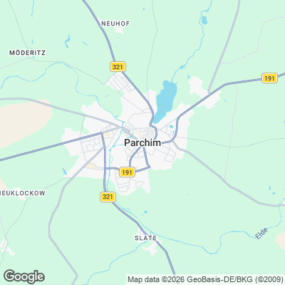 Karte von Parchim und Umgebung