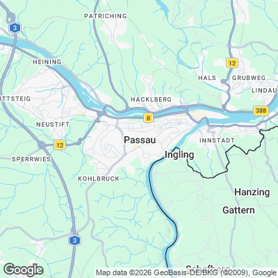 Karte von Passau und Umgebung
