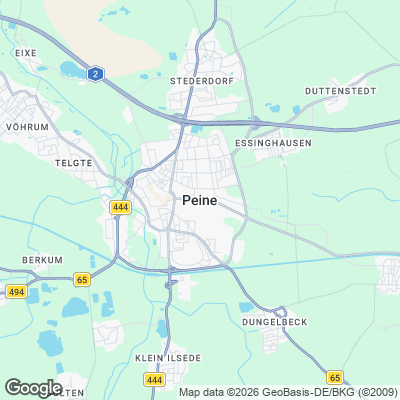 Karte von Peine und Umgebung