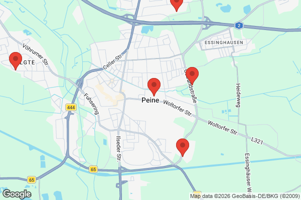 Karte mit Entrümpelungsaufträgen in Peine