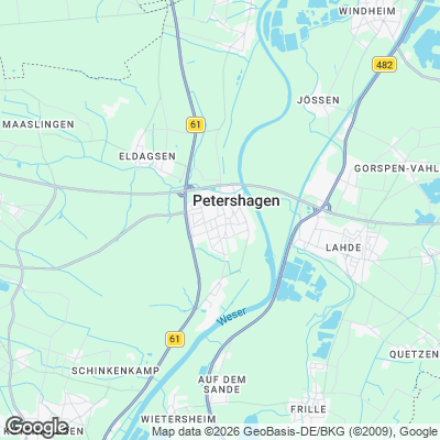 Karte von Petershagen und Umgebung
