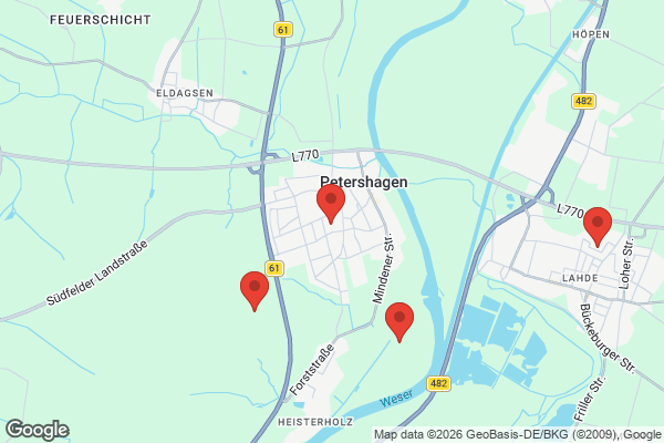 Karte mit Entrümpelungsaufträgen in Petershagen