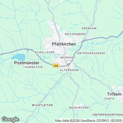 Karte von Pfarrkirchen und Umgebung