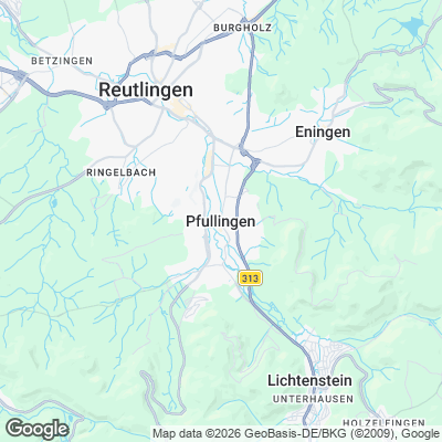 Karte von Pfullingen und Umgebung