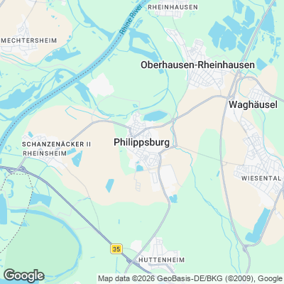 Karte von Philippsburg und Umgebung