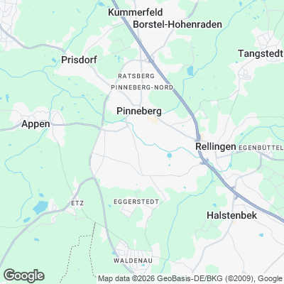 Karte von Pinneberg und Umgebung