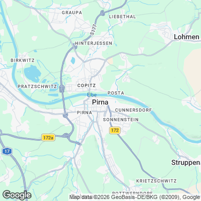 Karte von Pirna und Umgebung