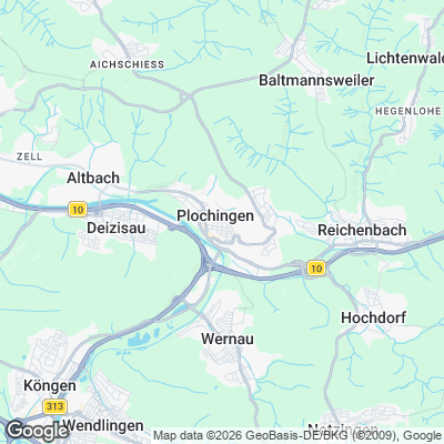 Karte von Plochingen und Umgebung