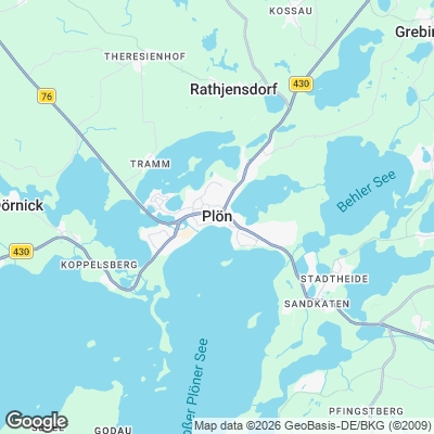 Karte von Plön und Umgebung