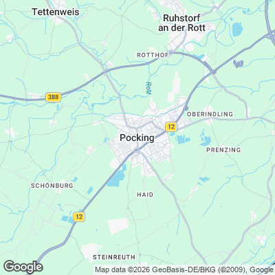Karte von Pocking und Umgebung