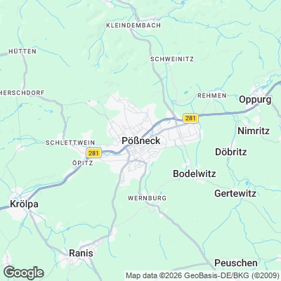 Karte von Pößneck und Umgebung