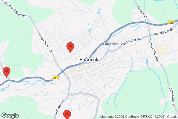 Karte mit Entrümpelungsaufträgen in Pößneck
