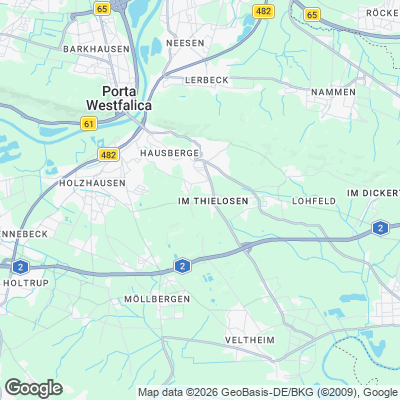 Karte von Porta Westfalica und Umgebung