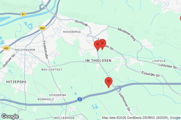 Karte mit Entrümpelungsaufträgen in Porta Westfalica