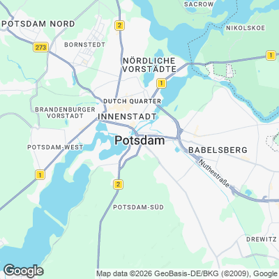 Karte von Potsdam und Umgebung