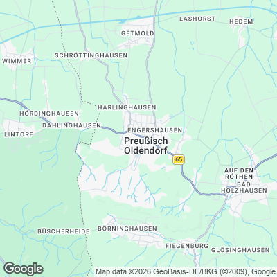 Karte von Preußisch Oldendorf und Umgebung