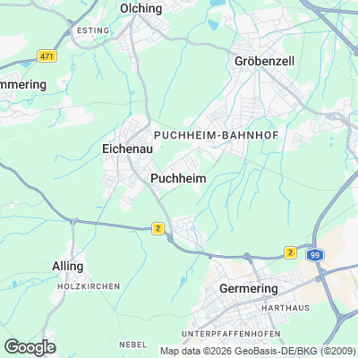 Karte von Puchheim und Umgebung