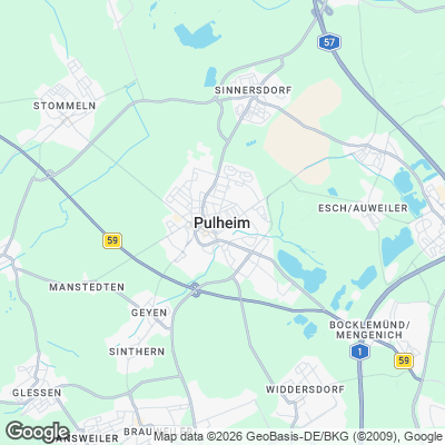 Karte von Pulheim und Umgebung