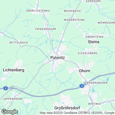 Karte von Pulsnitz und Umgebung