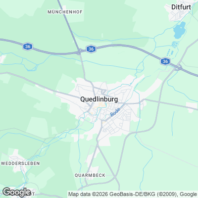 Karte von Quedlinburg und Umgebung
