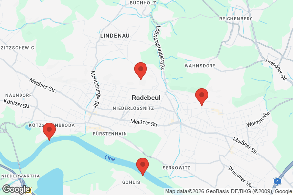 Karte mit Entrümpelungsaufträgen in Radebeul