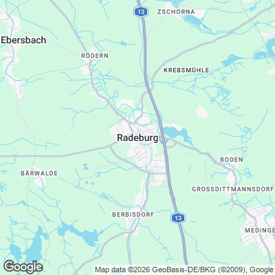 Karte von Radeburg und Umgebung