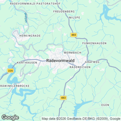 Karte von Radevormwald und Umgebung
