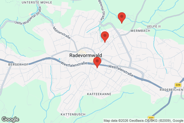 Karte mit Entrümpelungsaufträgen in Radevormwald