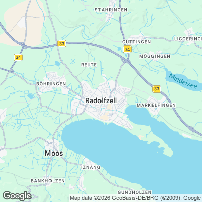 Karte von Radolfzell und Umgebung