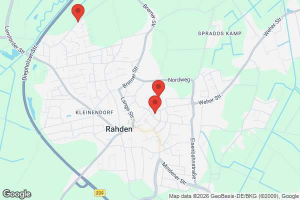 Karte mit Entrümpelungsaufträgen in Rahden