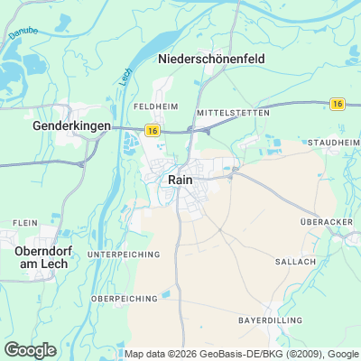 Karte von Rain und Umgebung